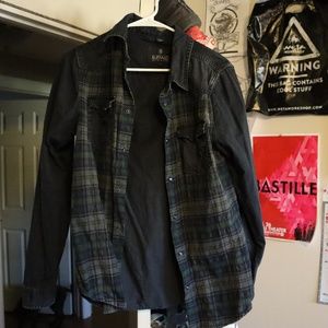 Buffalo Black Long Sleeve Men's buttondown Flannel